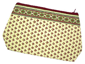 Provence Quilted Pouch PM (Lourmarin. beige x bordeaux)